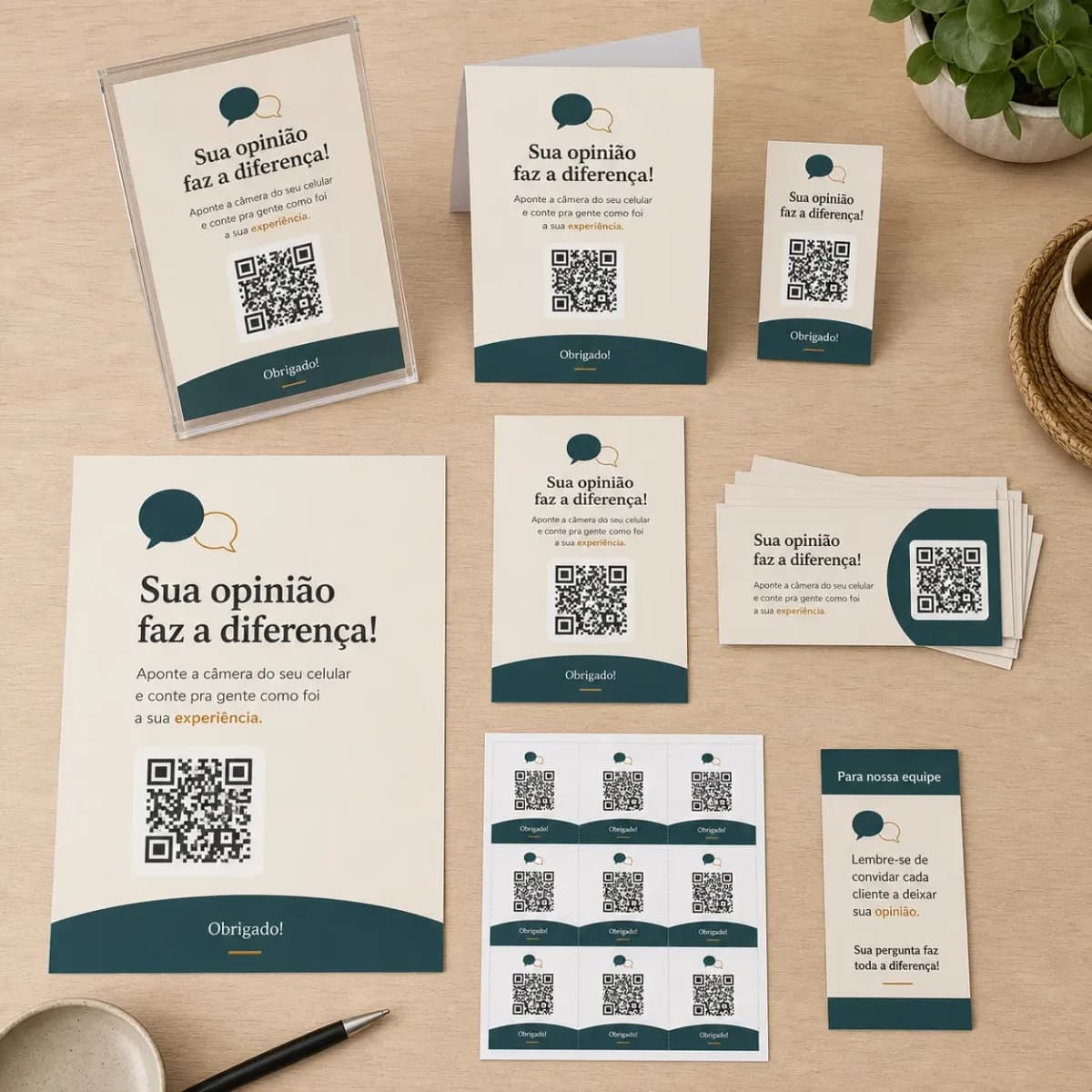 Kit de Placas com QR Code para Pedir Avaliações