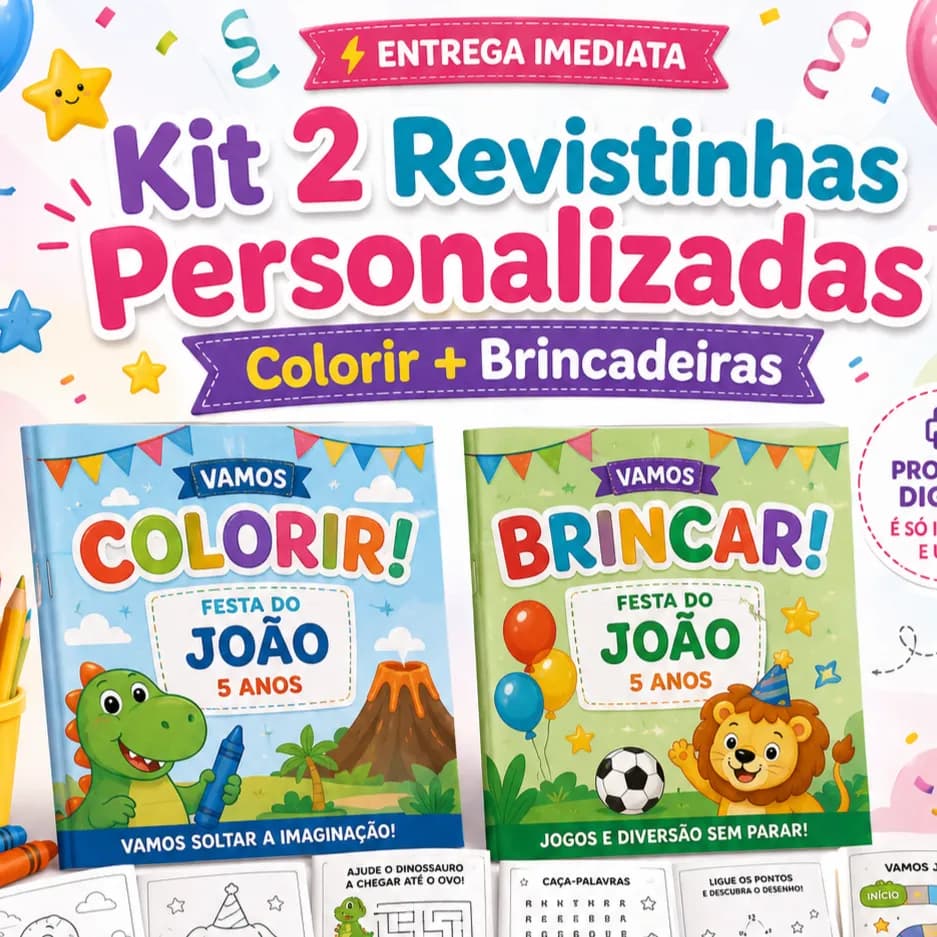 Kit 2 Revistinhas Personalizadas